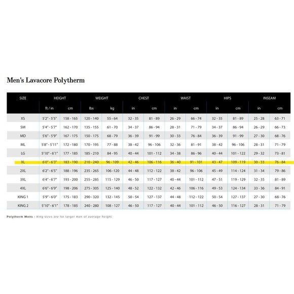 LavaCore Polytherm Thermal Dive Pants XL Men's Sleeveless Full Suit Base Layer - Picture 10 of 10